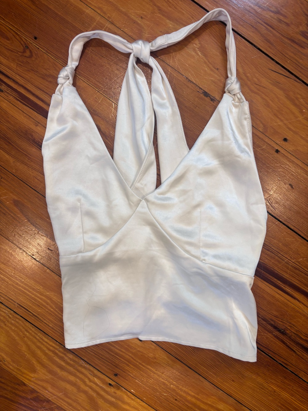 Vintage Ivory Satin Top